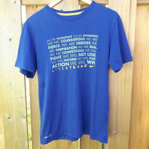 Bright NIKE Dri-fit Livestrong t-shirt Small - Picture 1 of 4